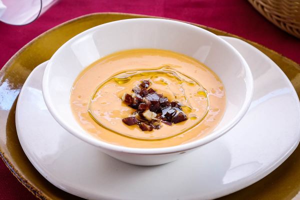 A creamy and cold tomato soup