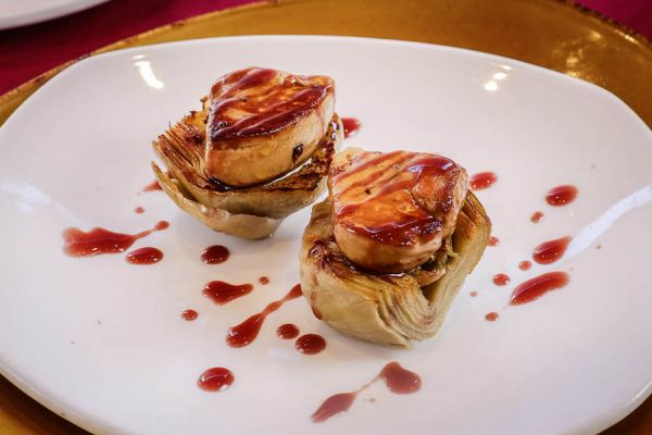 Artichokes with port foie gras